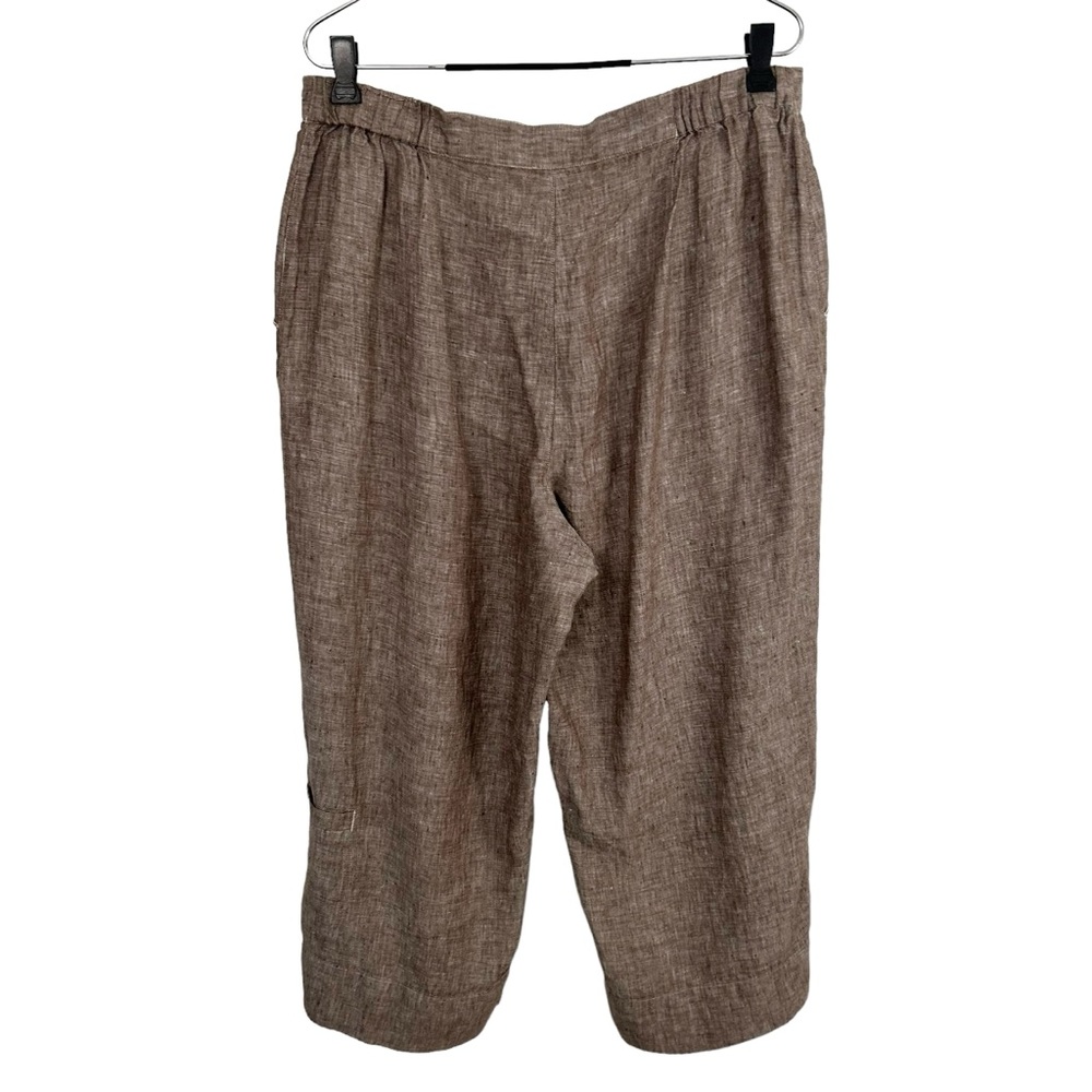 CHICO'S Linen Button TOP Shirt & PANTS Crop 3 XL 16 Beach Lagenlook Set Outfit - Picture 7 of 16